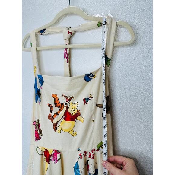 Vintage Cream Winnie The Poo Print Apron Dress Small - Picture 8 of 11